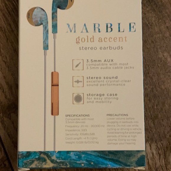 NWT Live Love Music Blue Tie-Dye Marble Stereo Earbuds - Picture 12 of 16